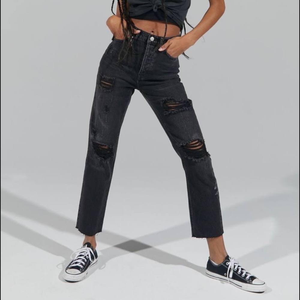 Urban Outfitters - BDG Comfort Stretch Slim Straight Jean – Washed Black Denim